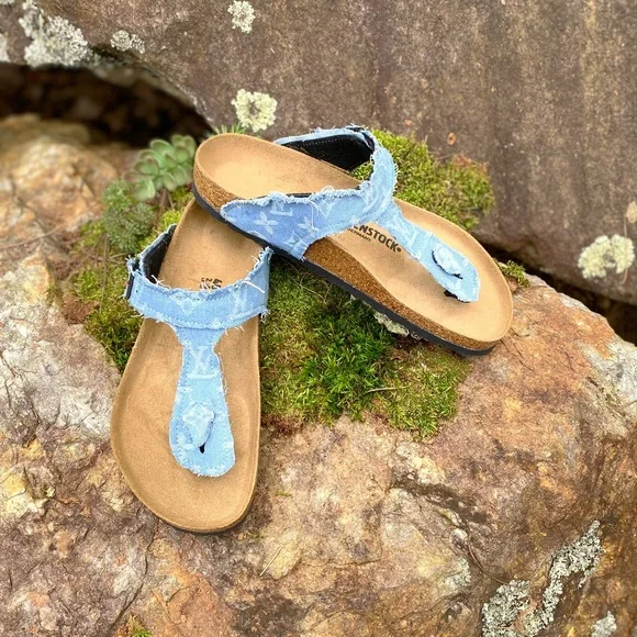 Custom made upcycled Birkenstocks